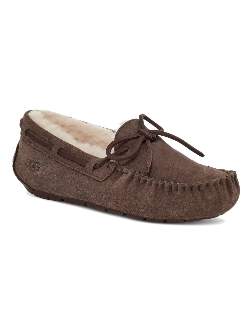Ugg Dakota Moccasin Slip On Slippers Women Size 8 Espresso Wool Shearling Lined